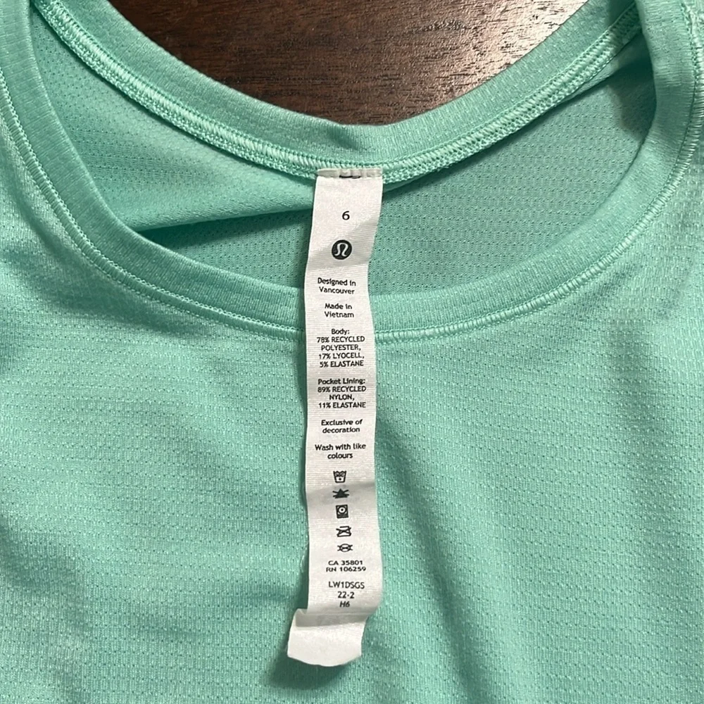 Lululemon Cap Sleeve Hiking Tank Top Wild Mint